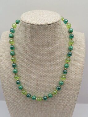 Zecchin Atelier Yellow Green Gold Tone Beaded Necklace
